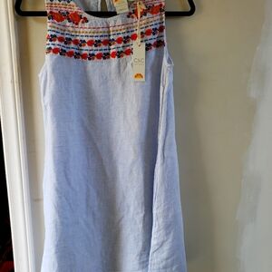 Linen embroidered dress